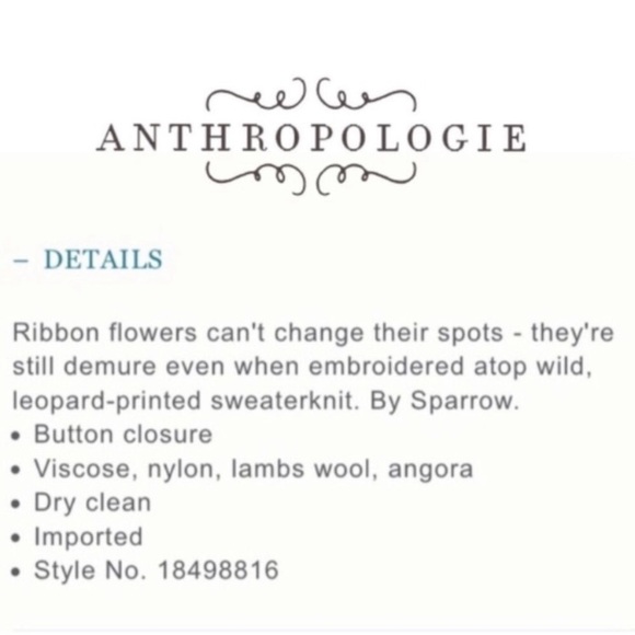 Sparrow Anthro Embellished Floral Leopard Ruffle Draped Cashmere Cardigan - XS - Picture 12 of 13